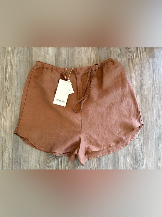 Zara Pants - NWT ZARA HOME 100% LINEN SHORTS MEDIUM - BROWN ⭐️BEST OFFER⭐️ END OF SUMMER💕